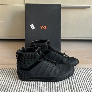 Y-3 Honja triple black studded high top sneaker